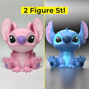 Stitch And Angel Wysokiej Jakości Plik STL, Figura Anioła STL, Figura Stitch STL, Plik Modelu Stitch, Film Anime Model 3D