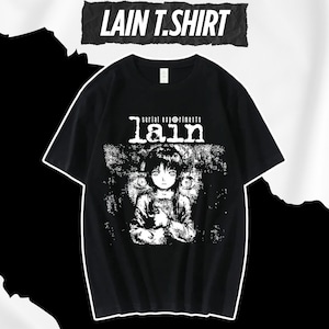 LAIN - unisex tshirt, Unisex Aesthetic T-Shirt, Lain Black T-Shirt,  Anime inspired Graphic T-Shirt, Short Sleeve shirt Top for Men & Women