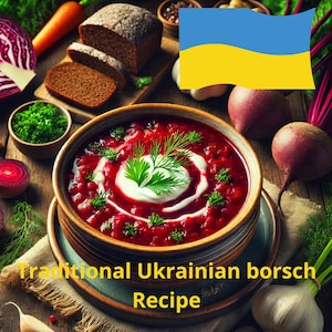 Traditional Ukrainian borsch