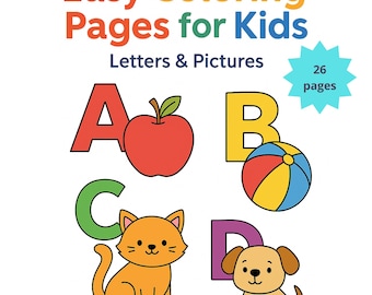 Alphabet Coloring Book for Toddlers: ABC Letters A-Z (PDF Download A4 Size)