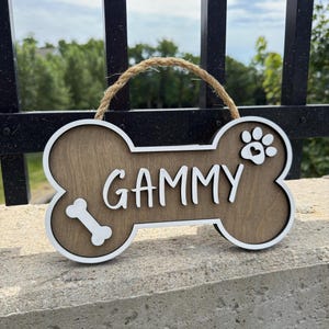 Personalized Dog Bone Name Sign: Wooden Crate & Kennel Tag