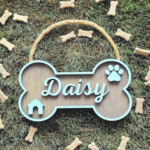 Custom 3D Pet Name Sign: Dog Bone Plaque, Personalized Pet Gift
