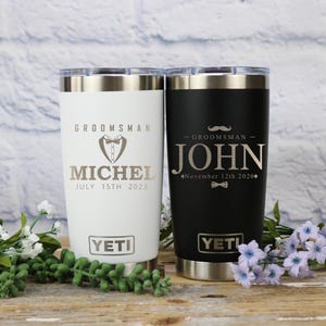 Engraved 20 oz YETI Tumbler: Groomsman Gift, Bachelor Party