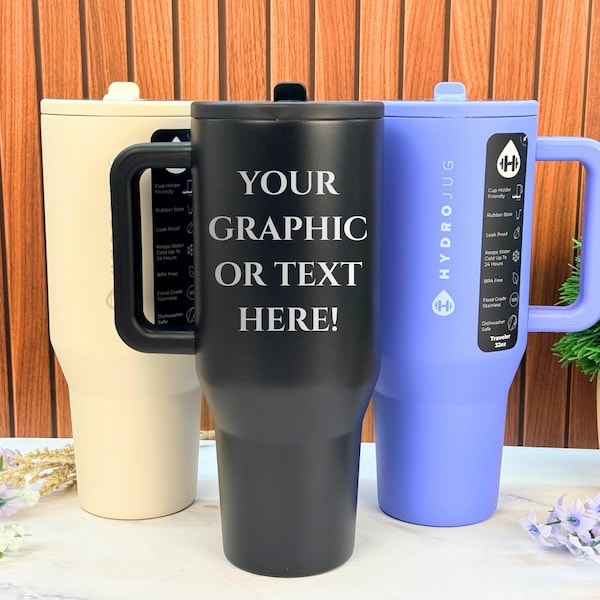 Vaso HydroJug personalizado de 32 oz y 40 oz - Grabado láser