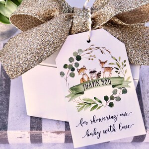 Woodland Thank You Tags, Woodland Favor Tags, Woodland Baby Shower Gift Tags, Woodland Thank You, thank you tags, greenery favor tags