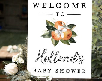 Little Cutie Baby Shower Welcome Sign, Orange Clementine Welcome Sign, A Little Cutie is On The Way, Citrus Baby Shower Welcome Poster