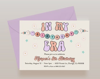 Friendship Bracelet Birthday Party Invitation, In My Birthday Era Invitation, Craft Party Invitation, Swiftie Birthday, Jewelry Making