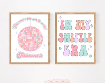 Swiftie Inspired Wall Art, Disco Ball Art Print, In My Swiftie Era Digital Art, Retro Girl's Room Decor, Groovy Wall Art, Cute Wall Art