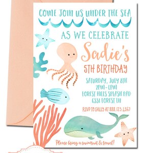 Whale Birthday Party Invitation Let S Make A Splash Etsy 日本
