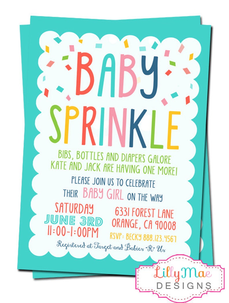Baby Sprinkle Invitation Baby Girl Sprinkle Invitation Baby Etsy