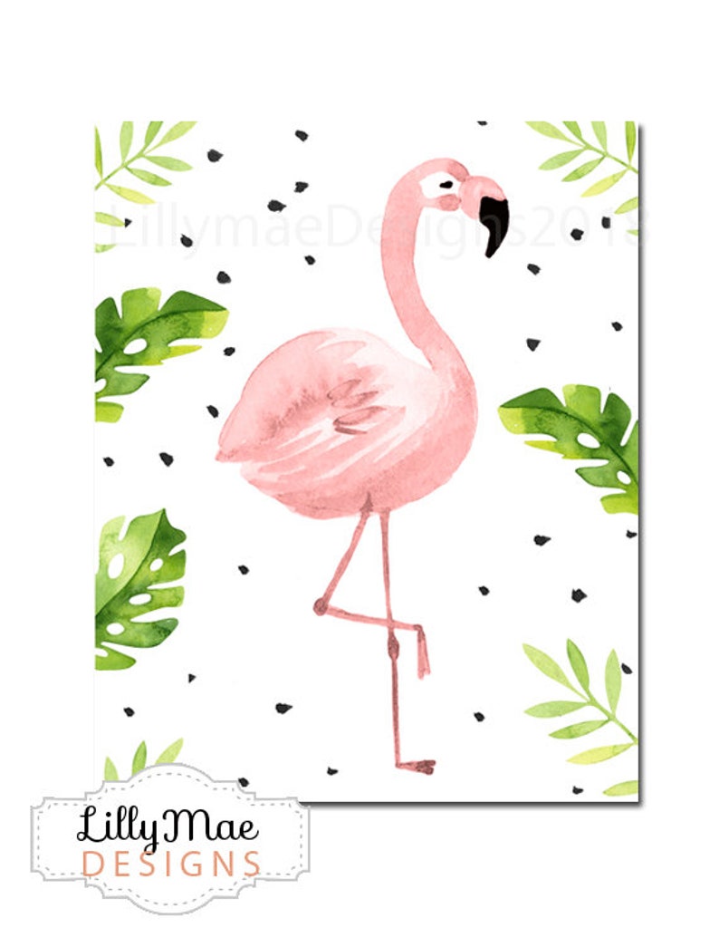 Flamingo Wall Art Pineapple Printable Flamingo Nursery Art - Etsy