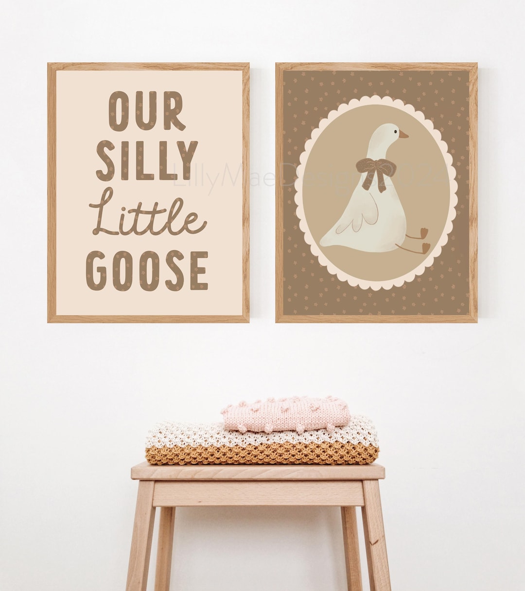 Goose Wall Art, Silly Little Goose Artwork, Neutral Kids Room Decor ...