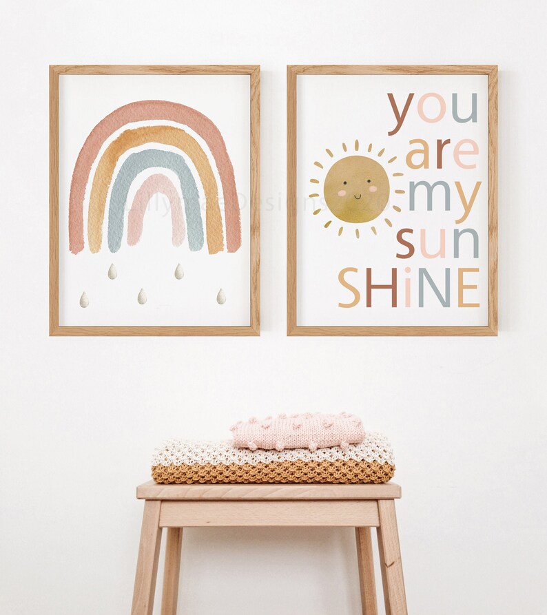 Boho Rainbow Wall Art Rainbow Nursery Art You Are My Etsy
