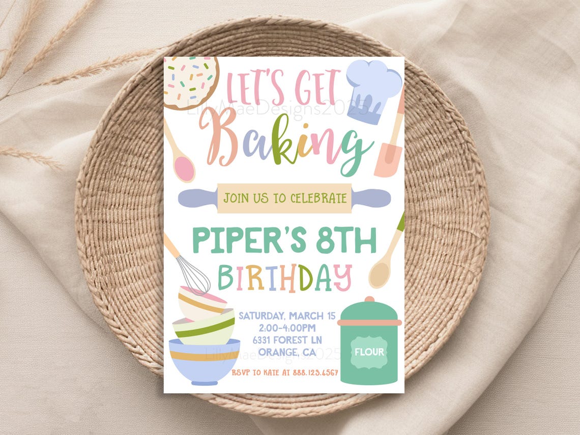 Baking Party Favor Tags, Baking Gift Tags, Cooking Party Thank You Tags ...