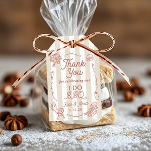 I DO BBQ favor tags, Barbeque Shower Party Favors, Coed bbq treat bags, Backyard BBQ Party Favor Tags, Customized by designer