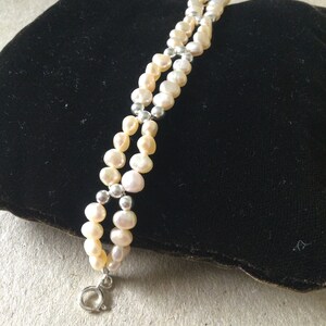 Pearl and Silver Bracelet, Pearl Bridal Jewelry, Woven Pearls, Fresh Water Pearl Bracelet, Female Graduation Gift, June Birthstone Bracelet
