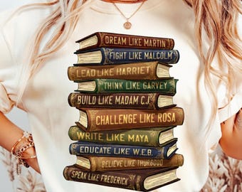 Black History Books PNG, Afrocentric T-Shirt Design (Digital Printable)