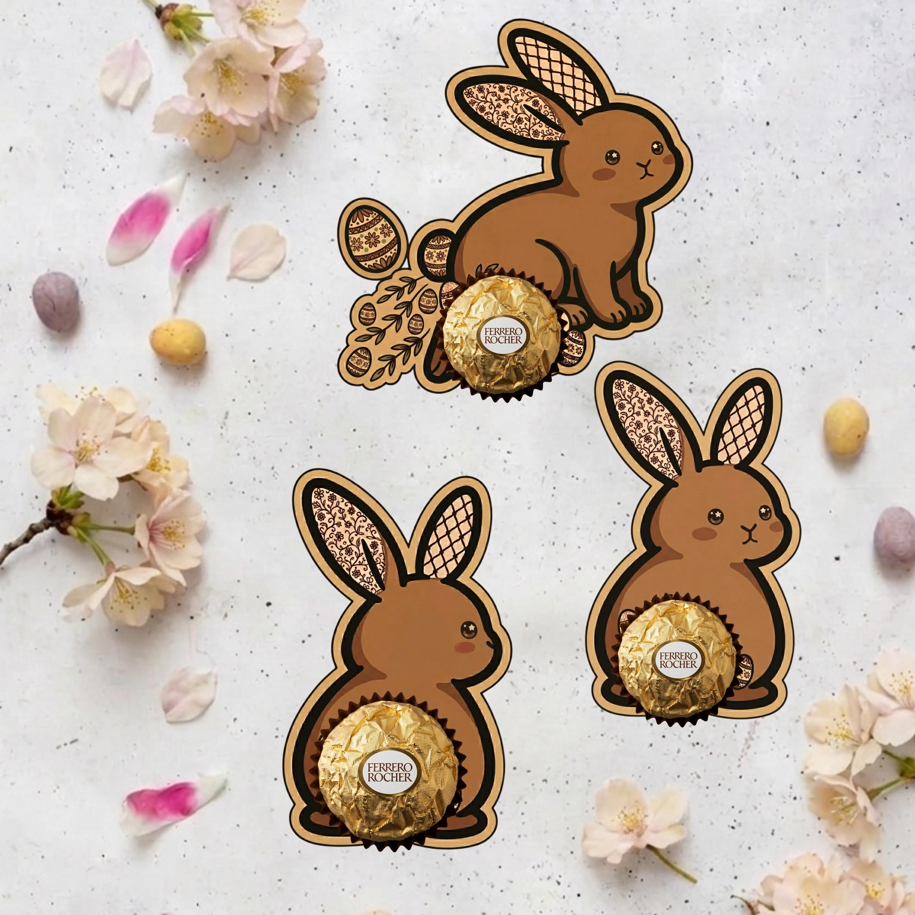 Easter Bunny Chocolate Holder PNG, Ferrero Rocher Box Printable, Candy ...