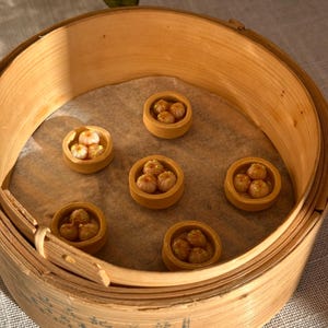 Handmade Miniature Xiao Long Bao Bun Dumpling Magnet (Polymer Clay)