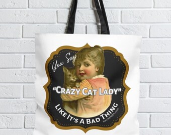 Adorable Tote Bag For Cat Lovers, Crazy Cat Ladies (And Gents) Roomy, Practical, Stylish, Makes A Statement!!