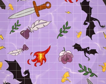 Fourth wing inspired purple dragon seamless background png pattern. Fantasy book digital download.