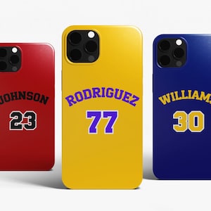 Personalized Name Jersey Phone Case, Custom Team Number Cover, Basketball Jersey Number, Sports Fan Present, Father&#39;s Day Gifts, Mom Athlete