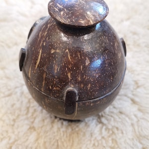 Decorative bowl made from a coconut.