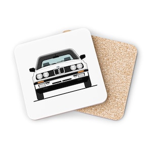 Vintage Car Coasters, Vintage Auto Lover Gift, E30 Drink Coasters for BMW Enthusiasts, Retro Home Decor, Unique Housewarming Present