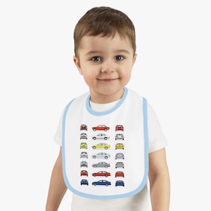 Śliniaczek dla niemowląt z motywem samochodu, uroczy prezent dla dziecka, zabawny śliniaczek dla entuzjastów BMW, idealny na baby shower, uroczy śliniaczek do karmienia, facet z samochodem, dziewczyna z samochodem