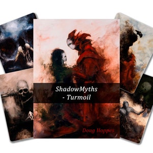 Dark Tarot Cards with Guide Book, Cards Deck with Meaning Guidebook, Shadow Wicca Deck, Divination Deck, 35 Card Turmoil Tarot Deck