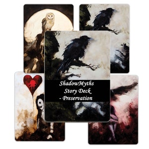 Shadow Oracle Deck et Divination Tool avec contenu téléchargeable, Dark Oracle Cards, Writing Ideas et DnD Tool, 35 Card Preservation Deck