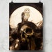 Skull and Barn Owl Poster, Dark Fantasy Owl Artwork, Skull Print for Wall, Witchy Room Decor Tarot Print, 11x14, 11x17 Lacking Wisdom Print 