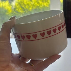 Vintage Valentijnsdag hart plantenbak FTDA aardewerk roze bloemen keramiek gemaakt in Japan halverwege de eeuw verzameldecor