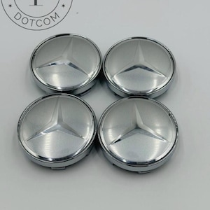 4pcs 60MM Alloy Silver/Chrome Mercedes Benz Logo Car Wheel Center Cap Cover Emblem Wheel Center Hub Badge for Mercedes Rim Hubcap,Center Cap