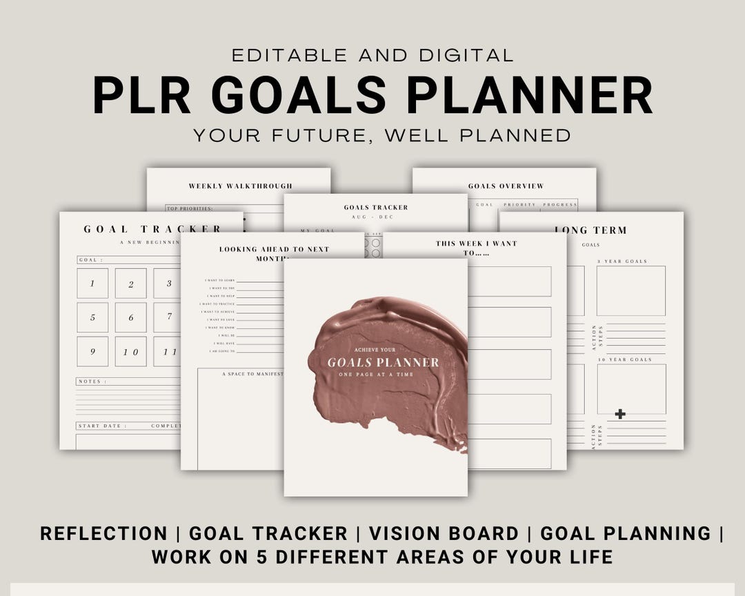 PLR Digital Product | Goal Setting and Personal Growth Planner | With ...
