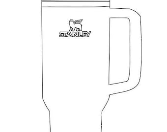 Descarga digital de contorno transparente de vaso Stanley: archivos SVG, PNG y PDF