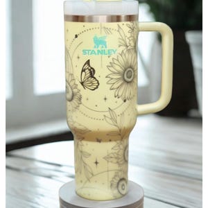 Sunflower Stanley 40oz Tumbler giftable drinkware gym girl hydration trendy collectable pretty celestial gift flower trend laser engraved