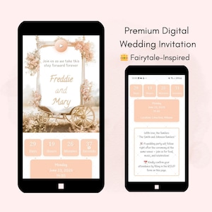 Interactive & Personalized Wedding Invitation Website with Music, RSVP, Voice Guestbook, Countdown | Fairytale-Inspired | Fully Done-for-You
