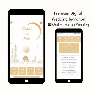 Interactive & Personalized Wedding Invitation Website with Music, RSVP, Voice Guestbook, Countdown | Muslim-Inspired | Fully Done-for-You
