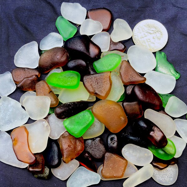 Orange Genuine Sea Glass Etsy