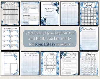 Printable Romantasy Reading Journal: Book Tracker, Bingo, Challenges (Digital Download)
