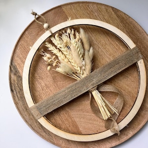 Boho Dried Flower Wreath: Rustic Floral Hoop Wall Hanging