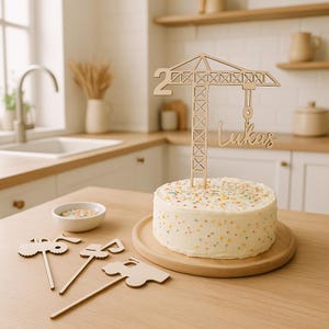 Set Di 14 Decorazioni Per Torta Cantiere – Escavatori, Segnali Stradali E Veicoli Da Costruzione, Per Compleanni A Tema E Feste