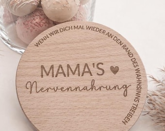 La comida reconfortante de mamá: frasco de regalo personalizado con grabado.