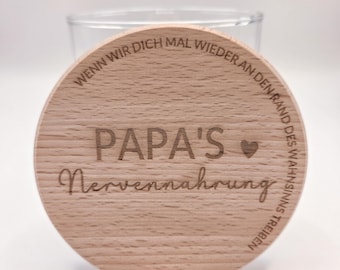 父の日のプレゼント – 「お父さんのソウルフード」と刻印されたギフトジャー – お父さんへのプレゼント – パーソナライズされた父の日ギフト