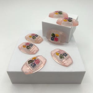 Vintage Pink Intaglio Glass Cabochon