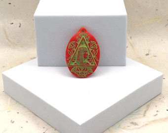 Vintage Red Egyptian Revival Stone Pendant