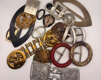 Lot of 20 Vintage Belt Buckles