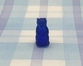 Victorian Black Cat Pressed Glass Cracker Charm - Rare Lucky Fob