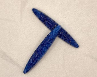 Vintage Molded Blue Glass Cabochon